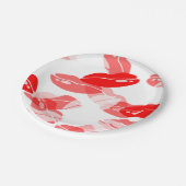 Roter Kuss-Liebe-Lippenentwurf Pappteller (Schrägansicht)