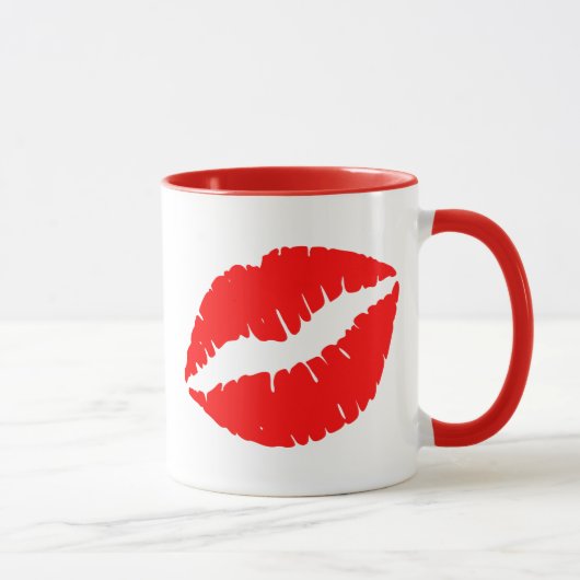 Roter Kuss Tasse (Rechts)