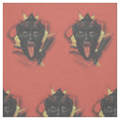 Roter lächelnder Krampus-Schalter Stoff (Muster)