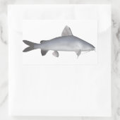 Roter Lachs Rechteckiger Aufkleber (Tasche)