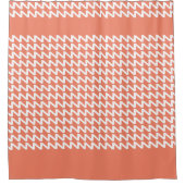 Roter Lachs und weiße moderne Sharp Waves Duschvorhang (Vorderseite)