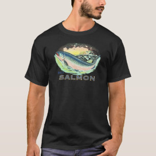 Roter Lachs - Vintage-Lebensmittelkistenetikett T-Shirt