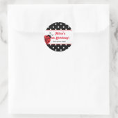 Roter Ladybug Polka Dot Gastgeschenk Aufkleber (Tasche)
