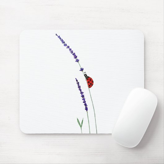roter Ladybug und lila Lavendel Mousepad (Mit Mouse)