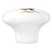 Roter Landbauernhof Keramikknauf (Seitenansicht)