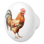 Roter Landbauernhof Keramikknauf (Rechts)