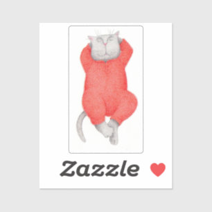 ROTER LANGER JOHNNYS KATZE 2"X2" Vinyl-Aufkleber Aufkleber