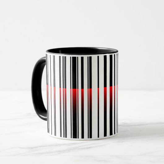 Roter Laser im Strichcode Tasse (Vorderseite Links)