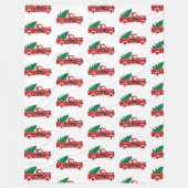 Roter Lastwagen und Baum Fleecedecke (Vorderseite)