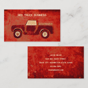 Roter Lastwagen Vintage Rustikal Alte Textur Visitenkarte