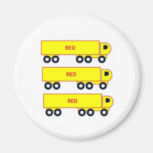 roter Lastwagengelb-Lastwagenmagnet Magnet