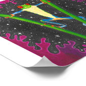 Roter Laubfrosch im Weltraum Poster (Ecke)