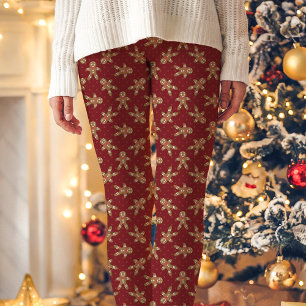 Roter Lebkuchenmann-Punkt-Weihnachten Leggings