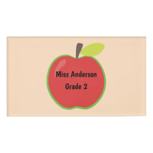 Roter Lehrer-Namen-Grad Apples kundenspezifischer Namenschild