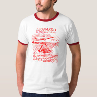 Roter Leonardo da Vinci-Hubschrauber T-Shirt