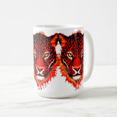 Roter Leopard-Kopf Kaffeetasse (VorderseiteRechts)