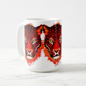 Roter Leopard-Kopf Kaffeetasse (Vorderseite Links)