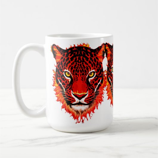 Roter Leopard-Kopf Kaffeetasse (Links)