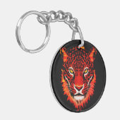 Roter Leopard-Kopf Schlüsselanhänger (Vorderseite links)