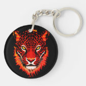 Roter Leopard-Kopf Schlüsselanhänger (Rückseite)