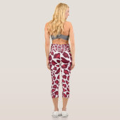 Roter Leopard-Muster Capri Leggings (Rückseite)
