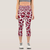 Roter Leopard-Muster Capri Leggings (Vorderseite)