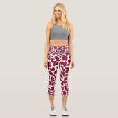 Roter Leopard-Muster Capri Leggings (Vorderseite)
