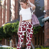 Roter Leopard-Muster Capri Leggings