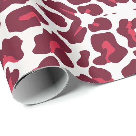 Roter Leopard-Muster Geschenkpapier (Rolleneckpunkt)