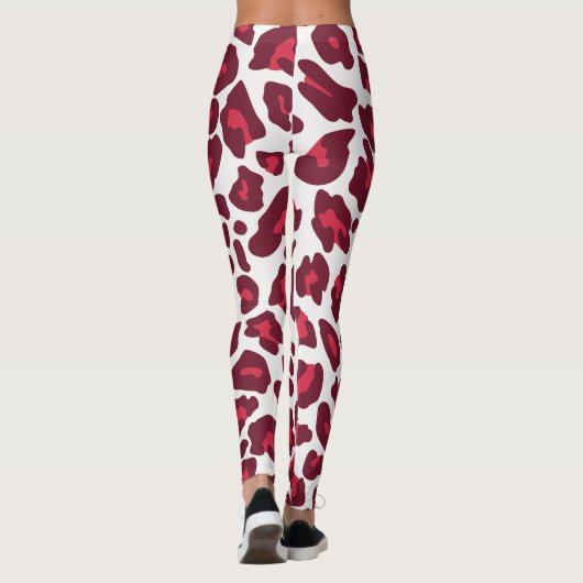 Roter Leopard-Muster Leggings (Rückseite)
