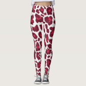 Roter Leopard-Muster Leggings (Vorderseite)