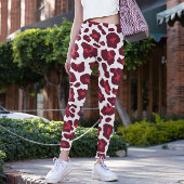 Roter Leopard-Muster Leggings