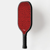 Roter Leopard Print Pickleball Paddle mit Namen (Links)
