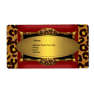 Roter Leopard Schwarz Gold Label Adresse 2