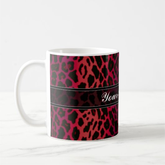 Roter Leopard-Tierdruck-Gewohnheit Kaffeetasse (Links)