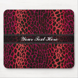 Roter Leopard-Tierdruck-Gewohnheit Mousepad