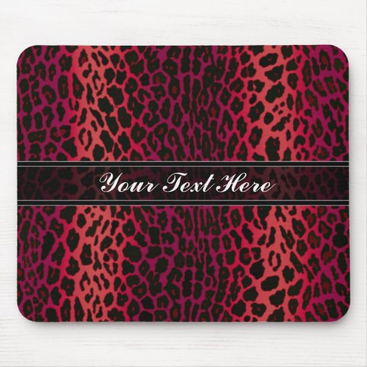 Roter Leopard-Tierdruck-Gewohnheit Mousepad (Vorne)