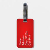 Roter Leopard-Tierdruck | personifizieren Gepäckanhänger (Rückseite vertikal)