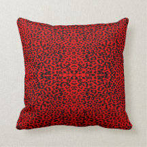 Roter Leopardabstraktes Throw-Kissen