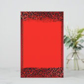 Roter Leoparden-Druck Briefpapier (Stehend Vorderseite)