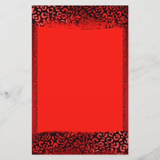 Roter Leoparden-Druck Briefpapier (Vorderseite)