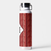 Roter Leoparden-Druck personalisiert Trinkflasche (Rückseite)