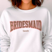 Roter + Leoparden-Druck-Varsity-BRIDESMAID Sweatshirt