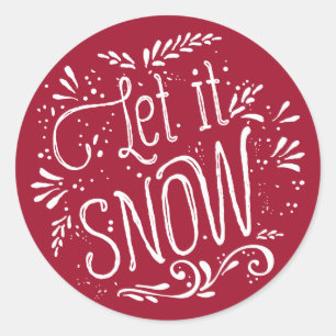 Roter Let it Snow Rustica Holiday Sticker