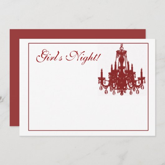 Roter Leuchter Einladung (Vorne/Hinten)