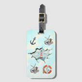 Roter Leuchtturm Gepäckanhänger (Vorderseite Vertikal)