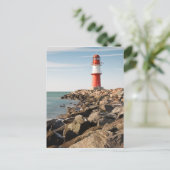 Roter Leuchtturm in Warnemuende Postkarte (Stehend Vorderseite)