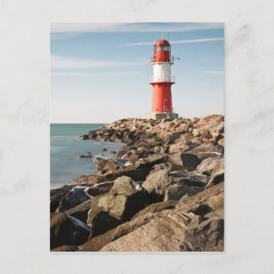 Roter Leuchtturm in Warnemuende Postkarte
