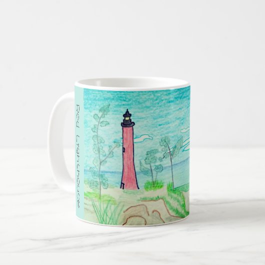 Roter Leuchtturm Kaffeetasse (Vorderseite Links)