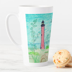 Roter Leuchtturm Milchtasse